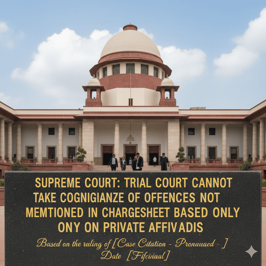 Supreme Court: Trial Court Cannot Take Cognizance of Offences Not Mentioned in Chargesheet Based Only on Private Affidavits