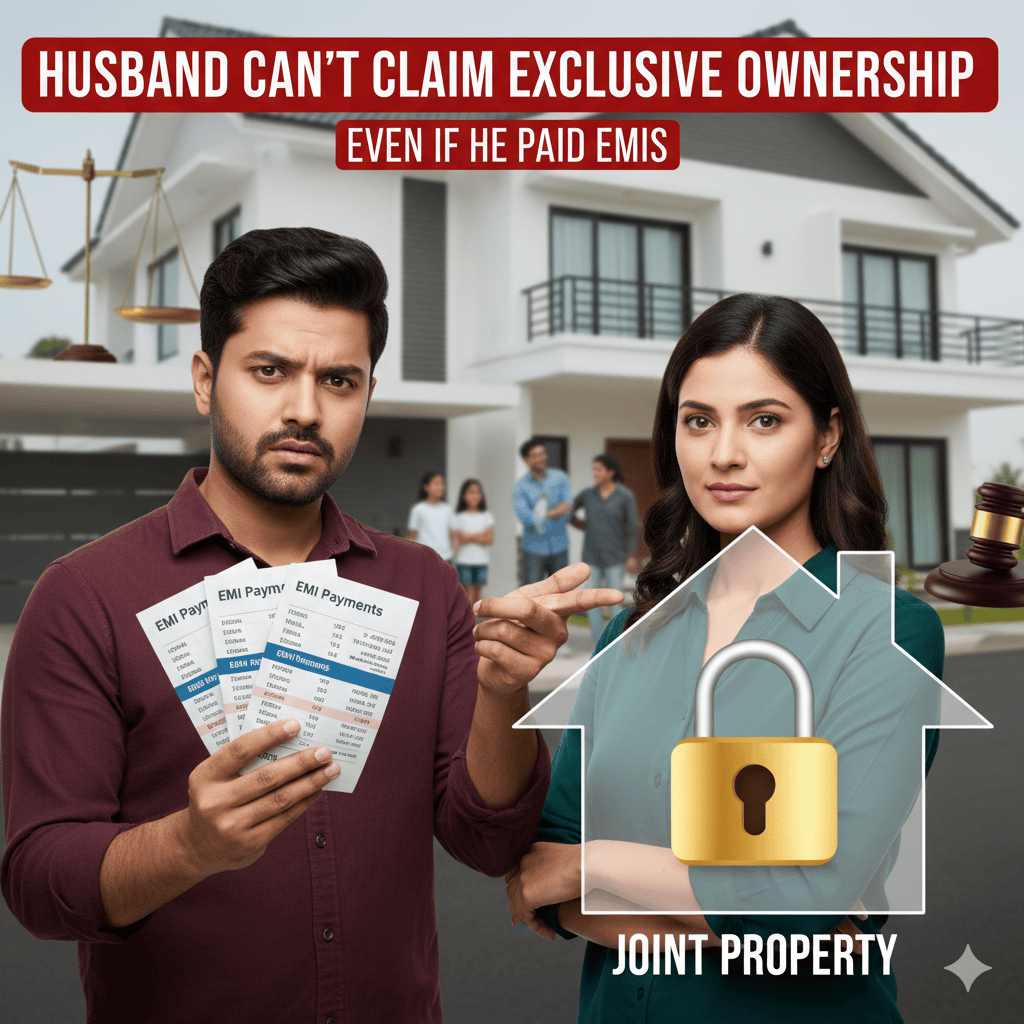 Husband Can’t Claim Exclusive Ownership of Joint Property Even If He Paid EMIs